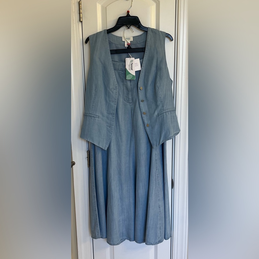 Denim Maxi Skirt and Vest
